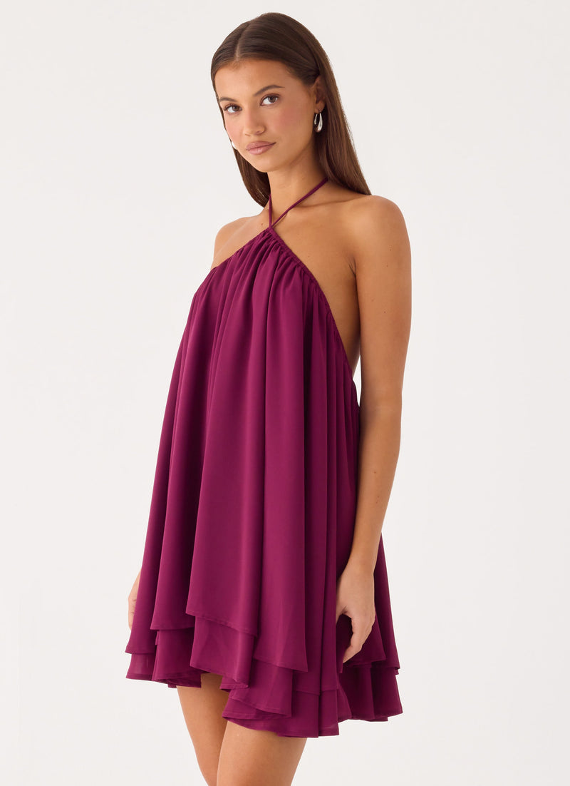 Alicelle Halter Mini Dress - Plum