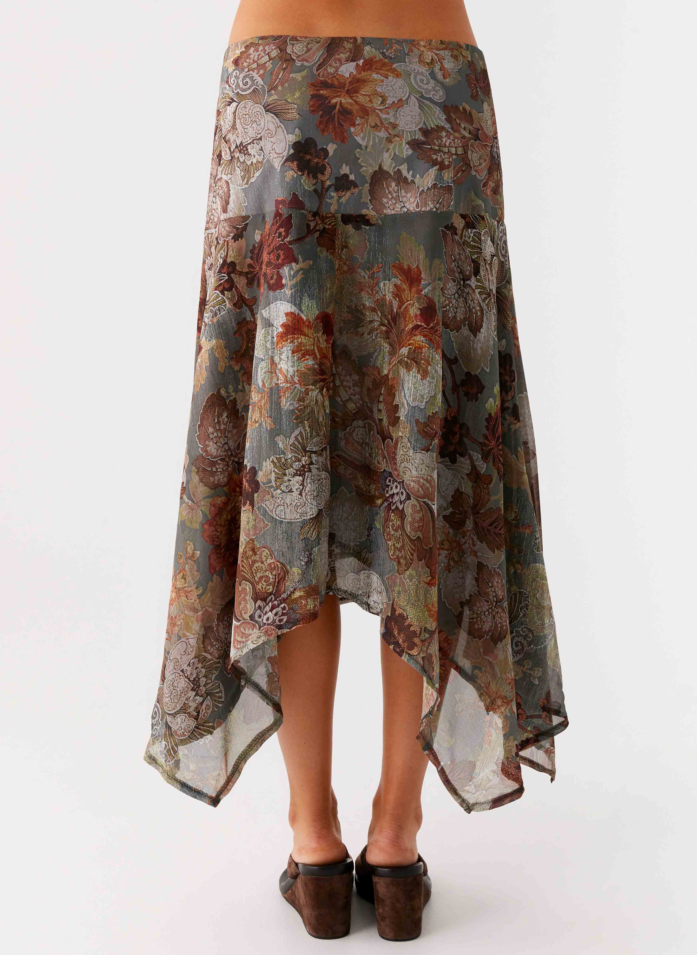 Rosewood Low Rise Midi Skirt - Vintage Blossom
